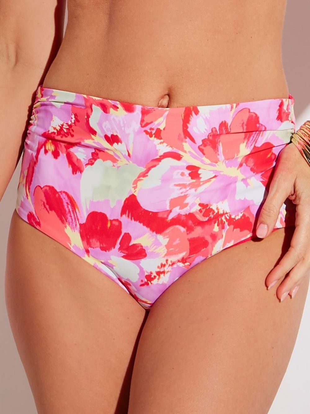 NEW Sunsets Capri High Waist Shirred Front Swim Bottom 310B Butterfly Beach